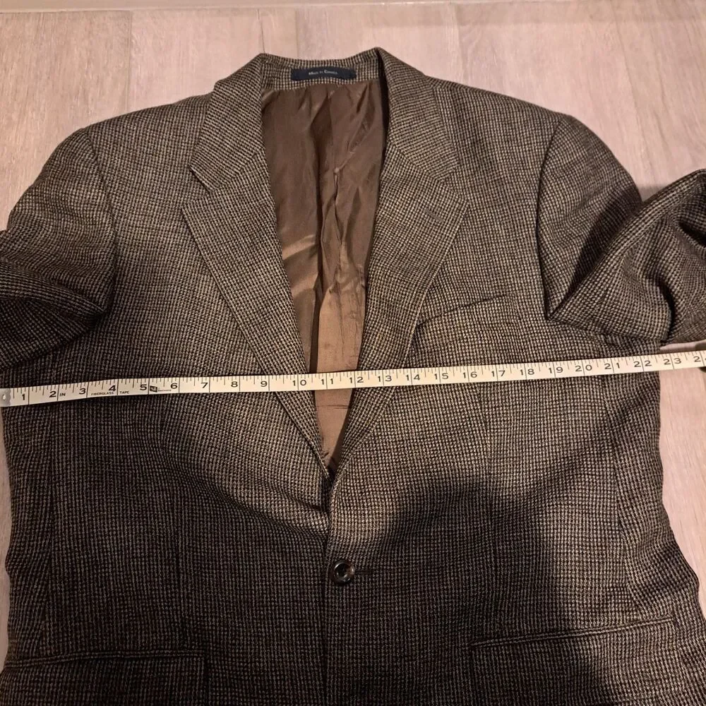 Vintage Chaps Ralph Lauren Men's Wool Blazer Tweed Multicolor 42T Canada FLAW